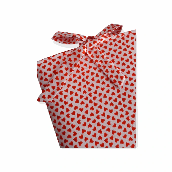 Funda para libro  artesanal estampado corazones