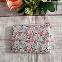 Monedero floral artesanal con doble cremallera