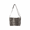 Bolso bandolera de mujer con estampado de piel de serpiente gris y cremallera .