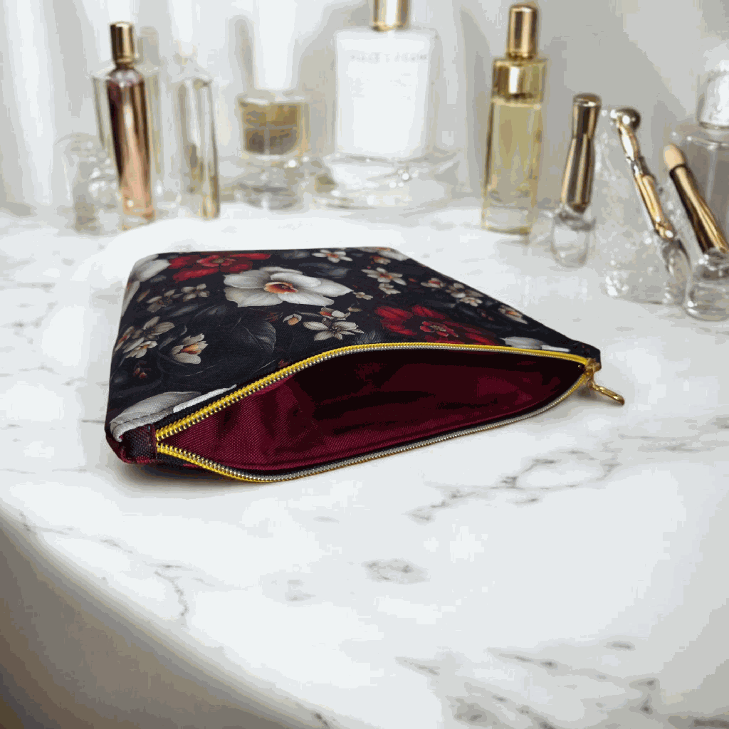 bolsa neceser grande impermeable con estampado floral