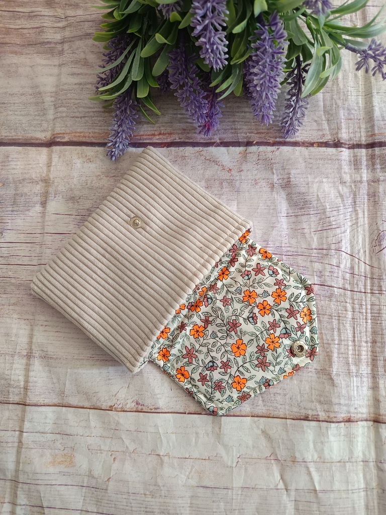 Bolsa multiusos de tela en pana color ecru