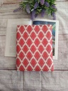 .Funda de libro tela estampado boho fucsia