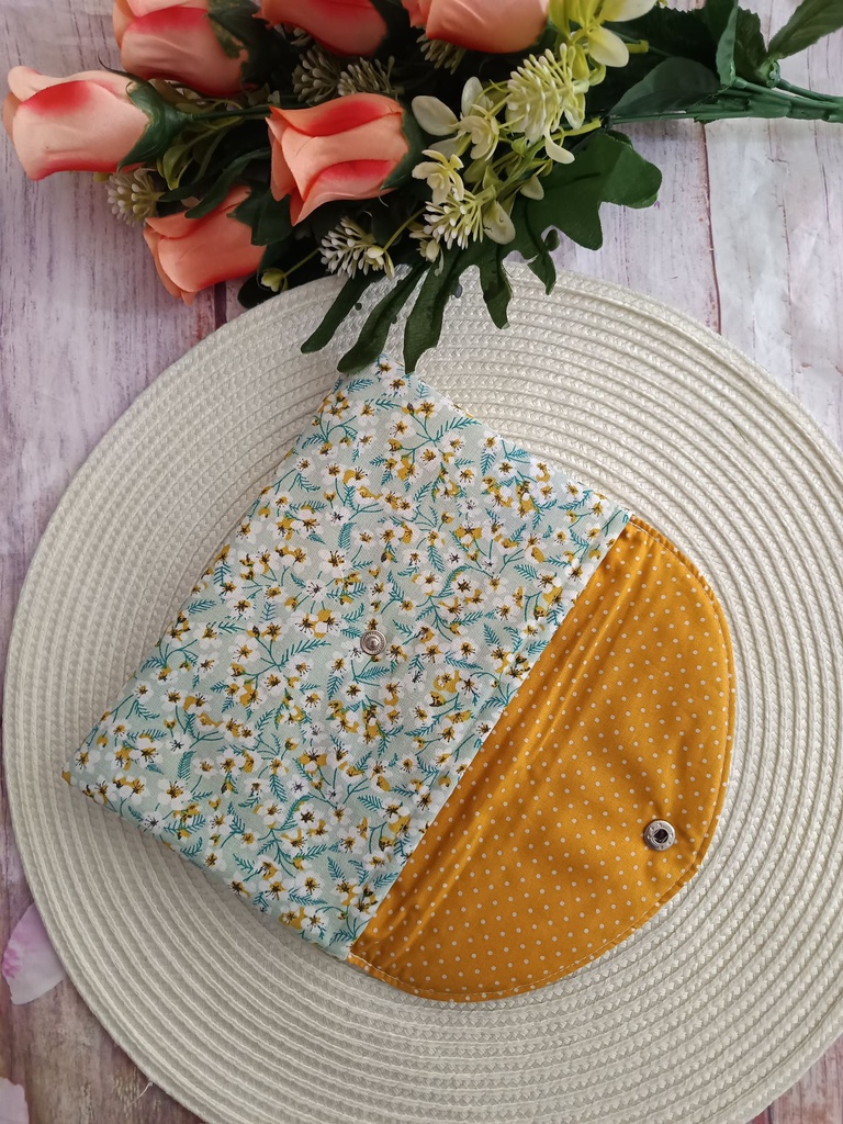 Neceser plano de tela algodón Florecitas