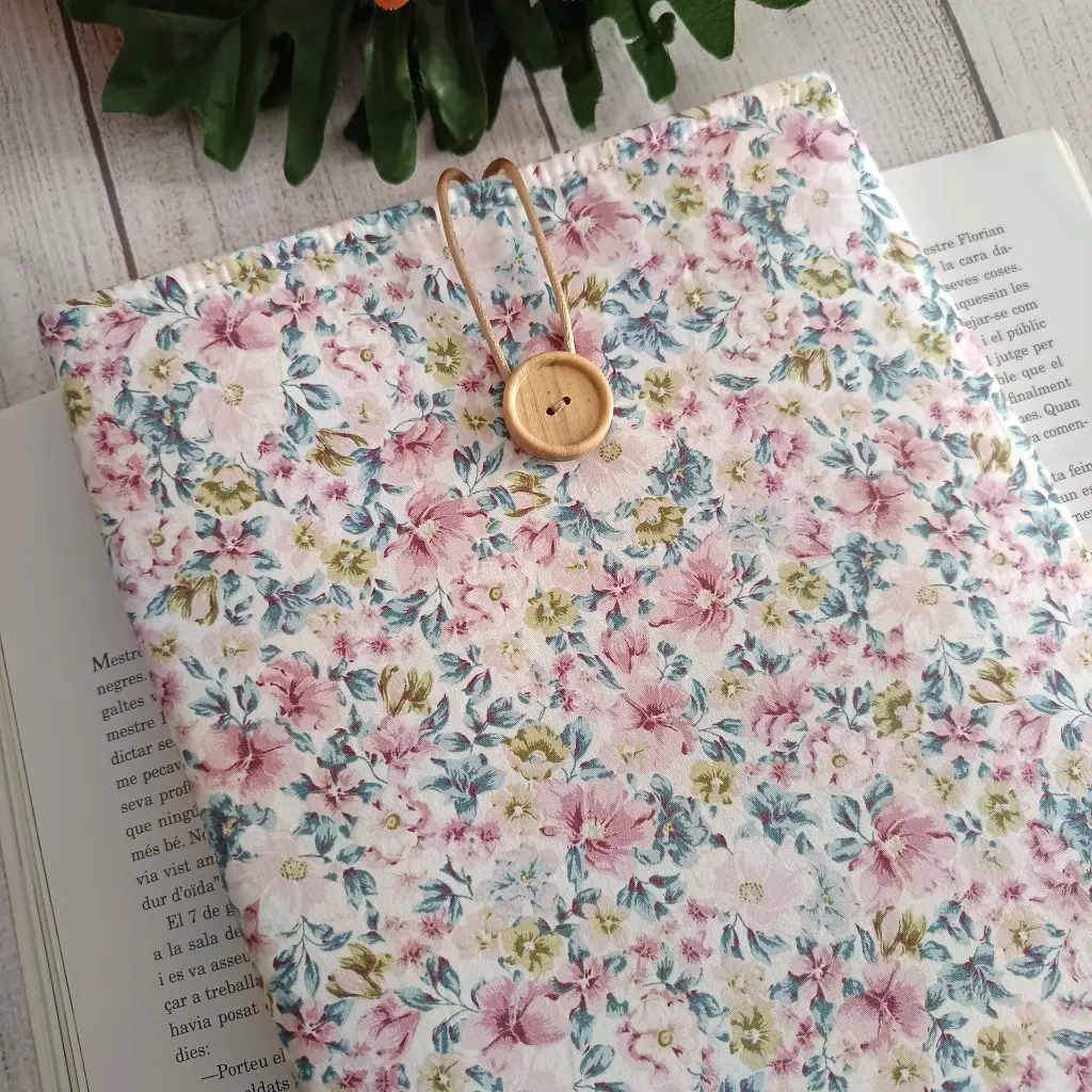 estuche para libros de tela floral funda para libro acolchada protectora