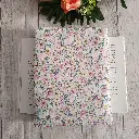 Parte trasera de la funda de libro tela floral hecha a mano