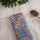 Funda para gafas con flores en tonos azules