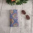 Funda para gafas con patrón floral azul elegante
