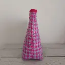 Neceser grande de viaje rosa con estampado de cuadros vichy, organizador de cosméticos y bolsa de aseo femenina