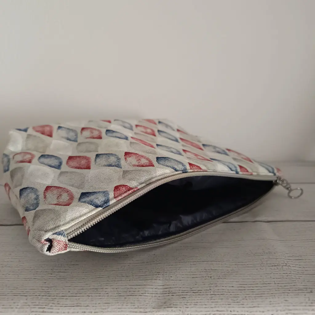 Neceser grande de viaje de tela resistente con interior impermeable azul