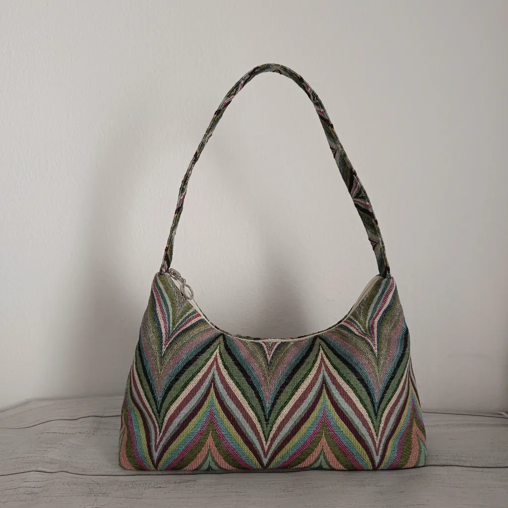 bolso mujer tela diseño geométrico colores