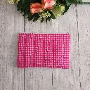 neceser de tela ligero vichy fucsia organizador diario