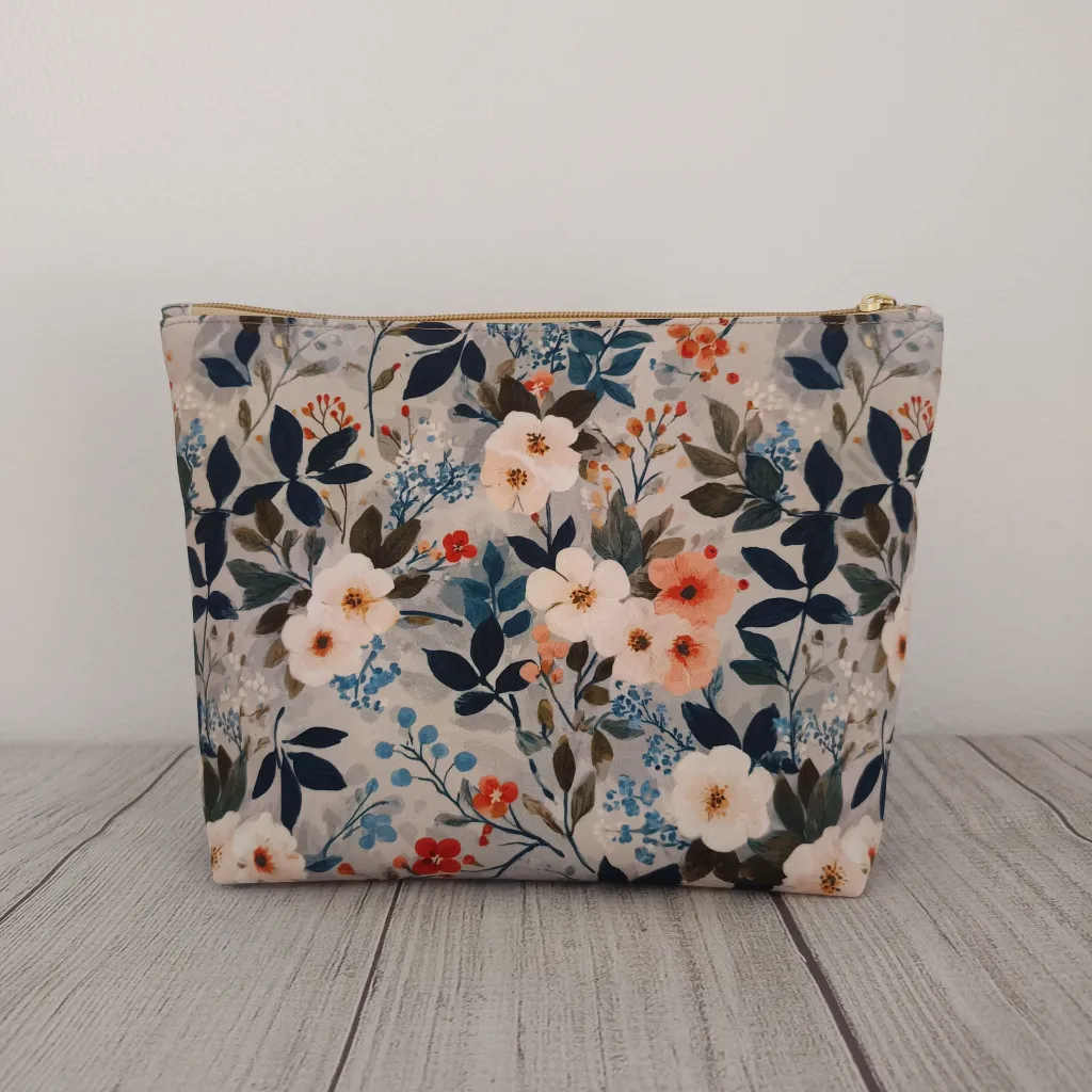 Neceser de viaje grande resistente con diseño floral moderno