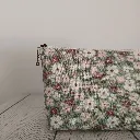 Neceser artesanal floral mediano con cremallera, bolsa de maquillaje hecha a mano