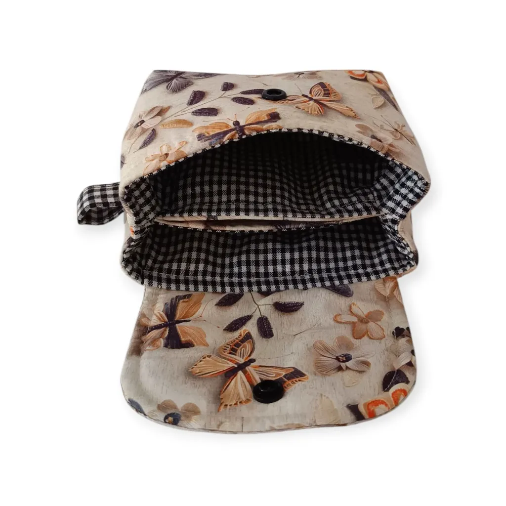 Neceser compacto handmade con estampado vintage