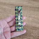 Pasador francés rectangular verde artesanal