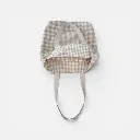 Tote bag mujer en cuadros vichy beige con forro interior.