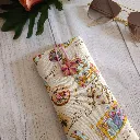 Funda de  gafas de tela estampado viajes cerrada con botón
