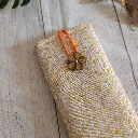 Funda gafas tela estampado margaritas pequeñas con cierre de botón