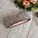 Funda de gafas estampado liberty con cremallera burdeos