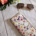 Funda  gafas tela flores silvestres en tonos pastel