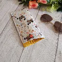 Funda gafas tela mariposas junto a gafas de sol,hecha a mano
