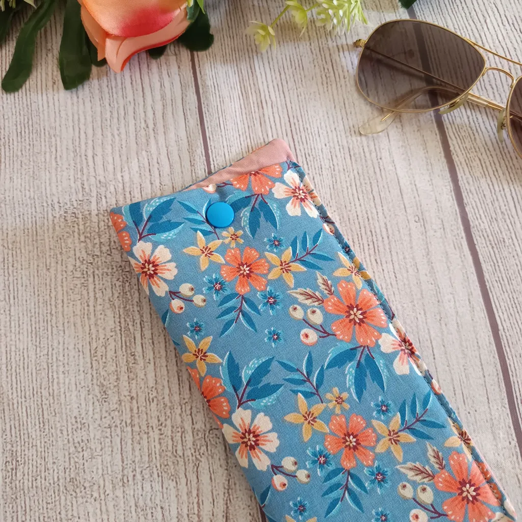 Funda de gafas de tela artesanal acolchada