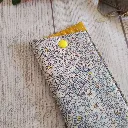 Funda de gafas de tela artesanal con flores pequeñas