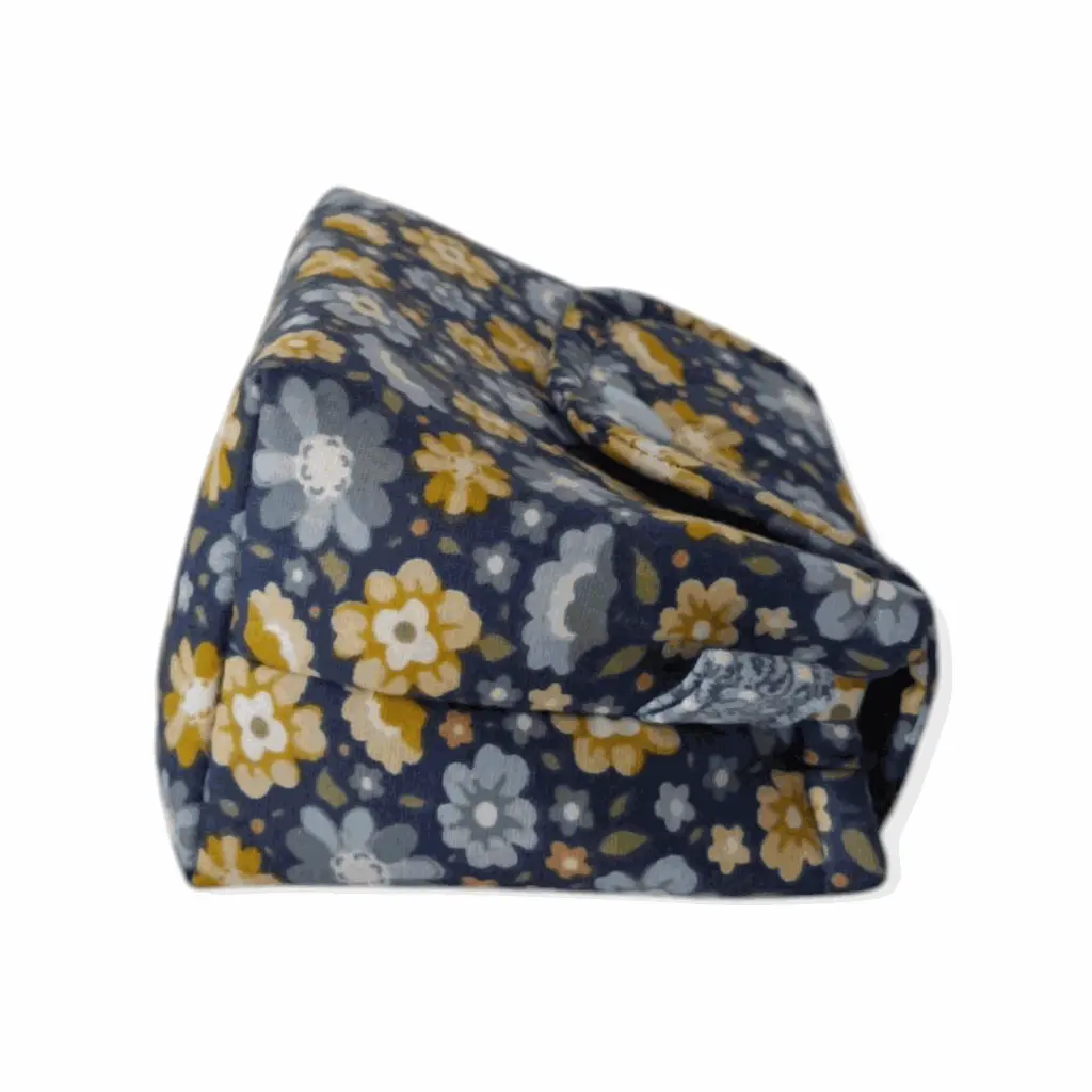Mini neceser de tela en flores en tonos azules