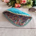 Funda de gafas de tela hecha a mano,malla 3D turquesa
