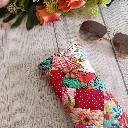 Funda de gafas de tela con diseño patchwork hecho a mano