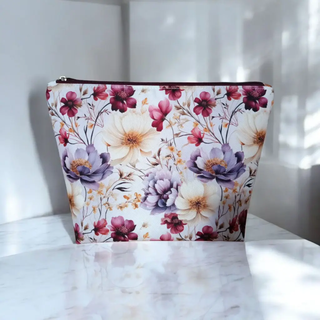 Neceser grande Impermeable de flores acolchado