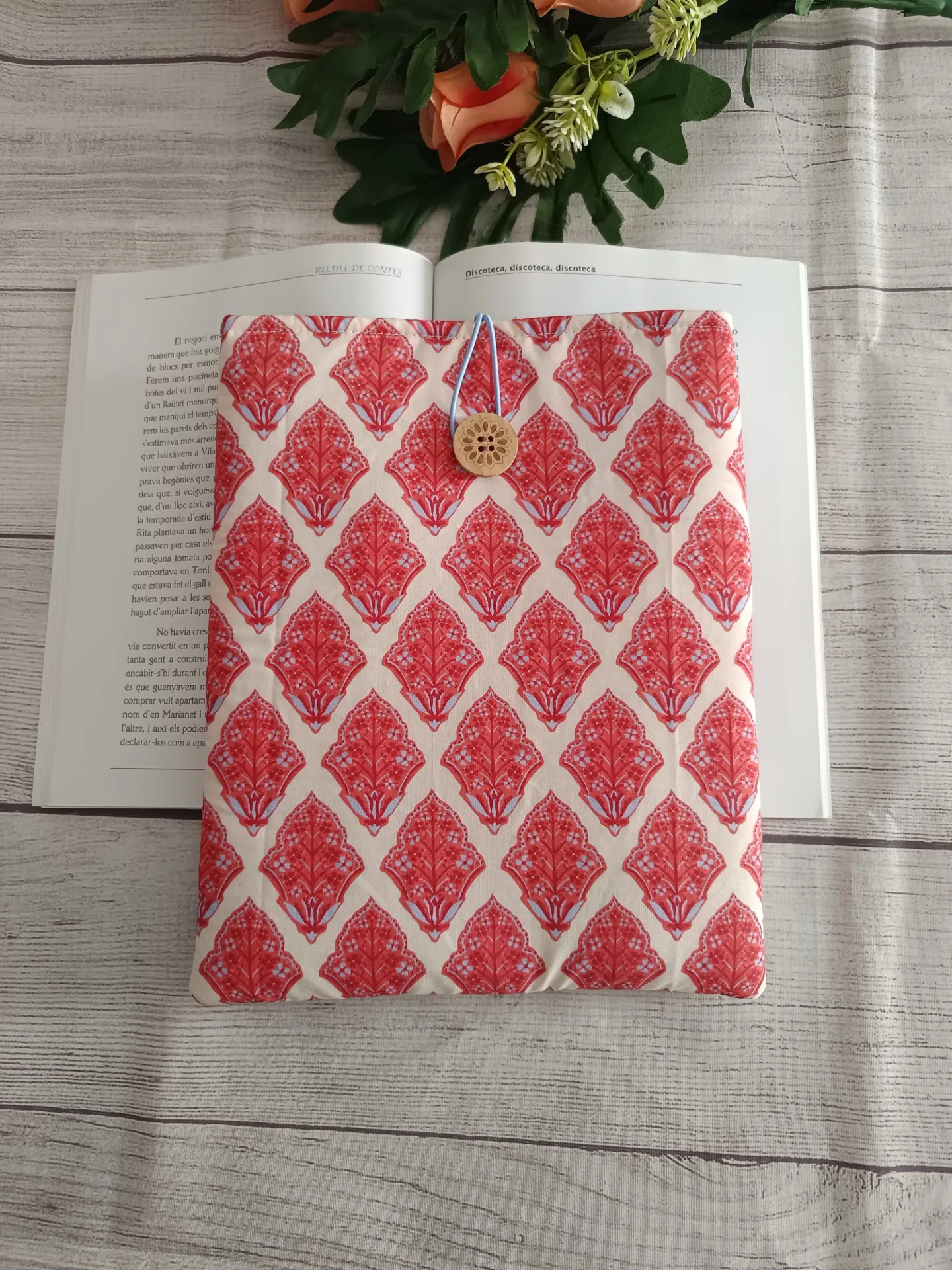 Funda para  Libro  Estampado Boho Fucsia
