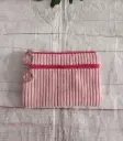 Monedero de mujer pana rosa doble cremallera