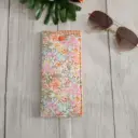 Estuche para gafas floral de tela con cierre a presión