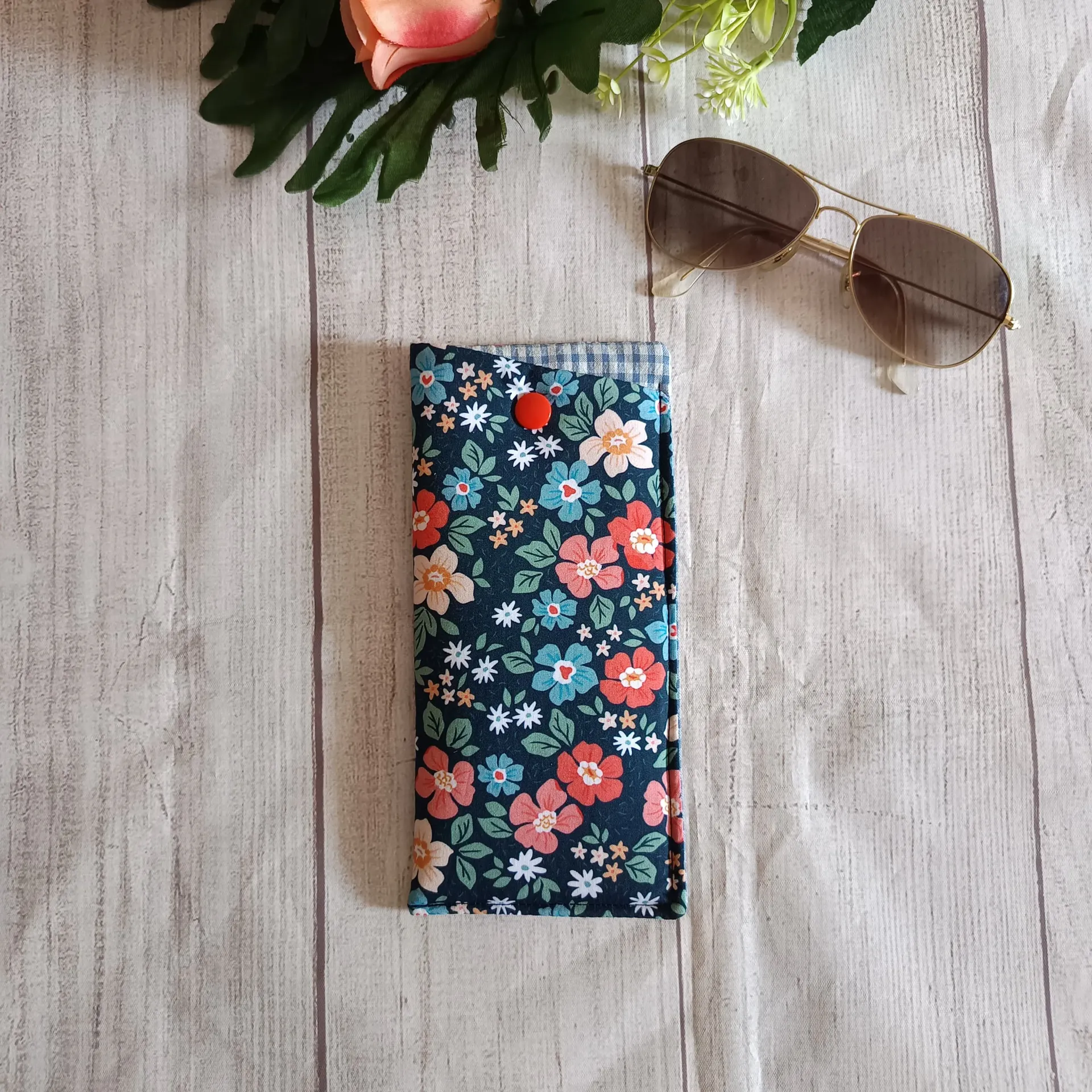 Funda de Gafas Tela Diseño Floral y Acolchada
