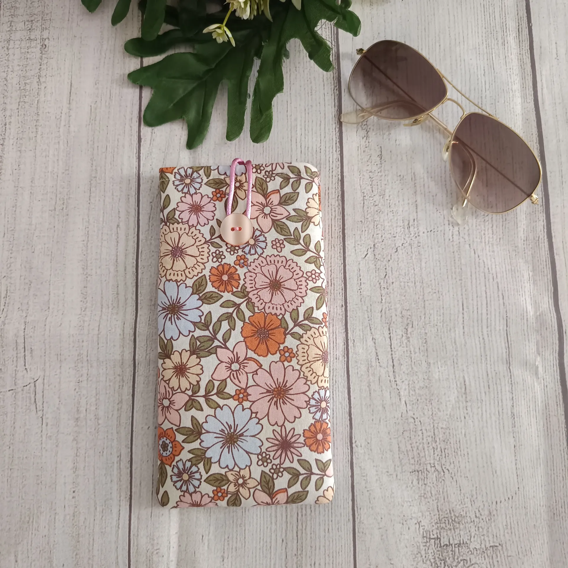 Funda gafas tela floral hecha a mano