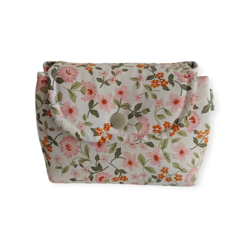 Mini neceser de tela floral artesanal