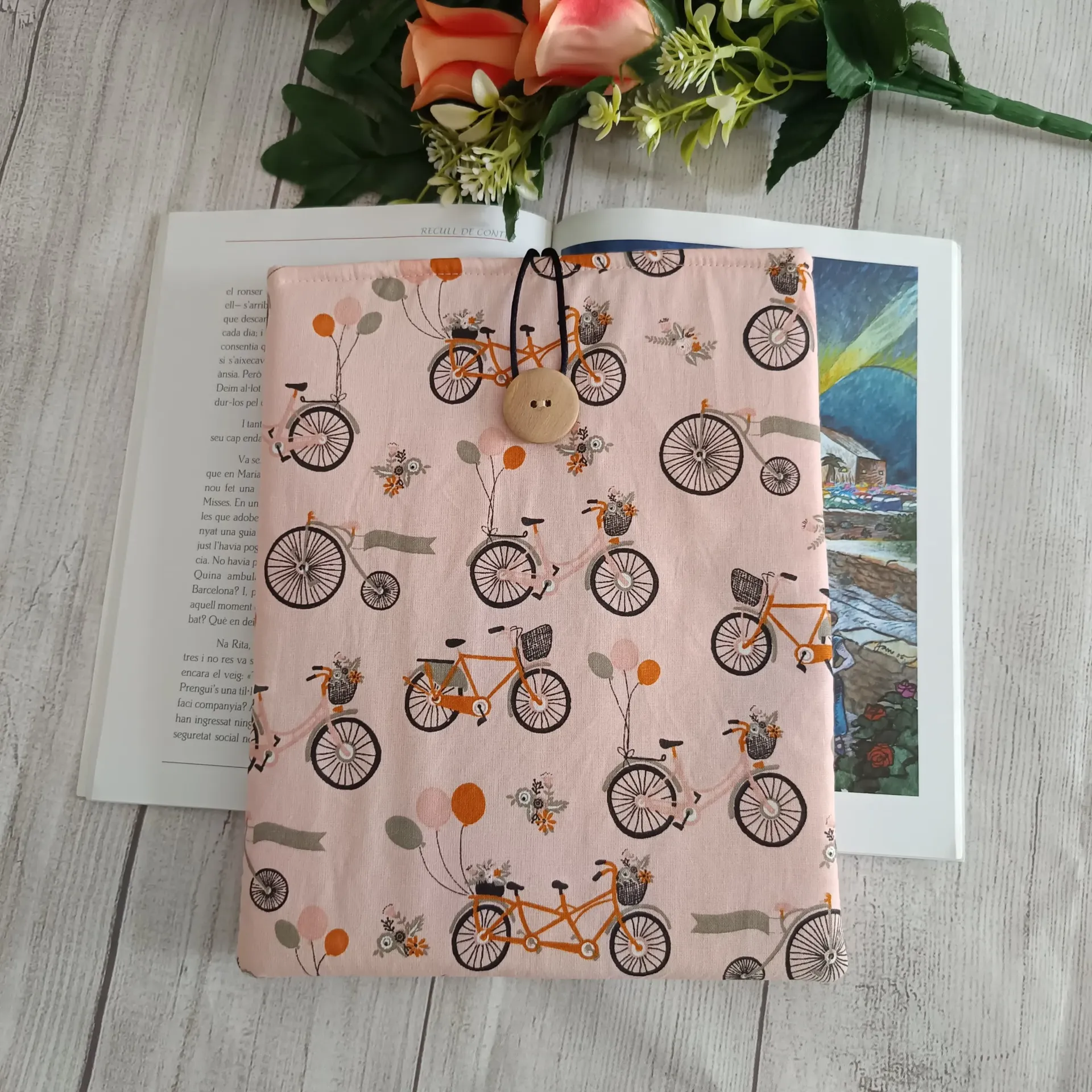 Funda para Libro de Tela Bicicletas