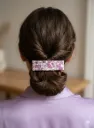 Pasador francés para el pelo de tela floral hecho a mano