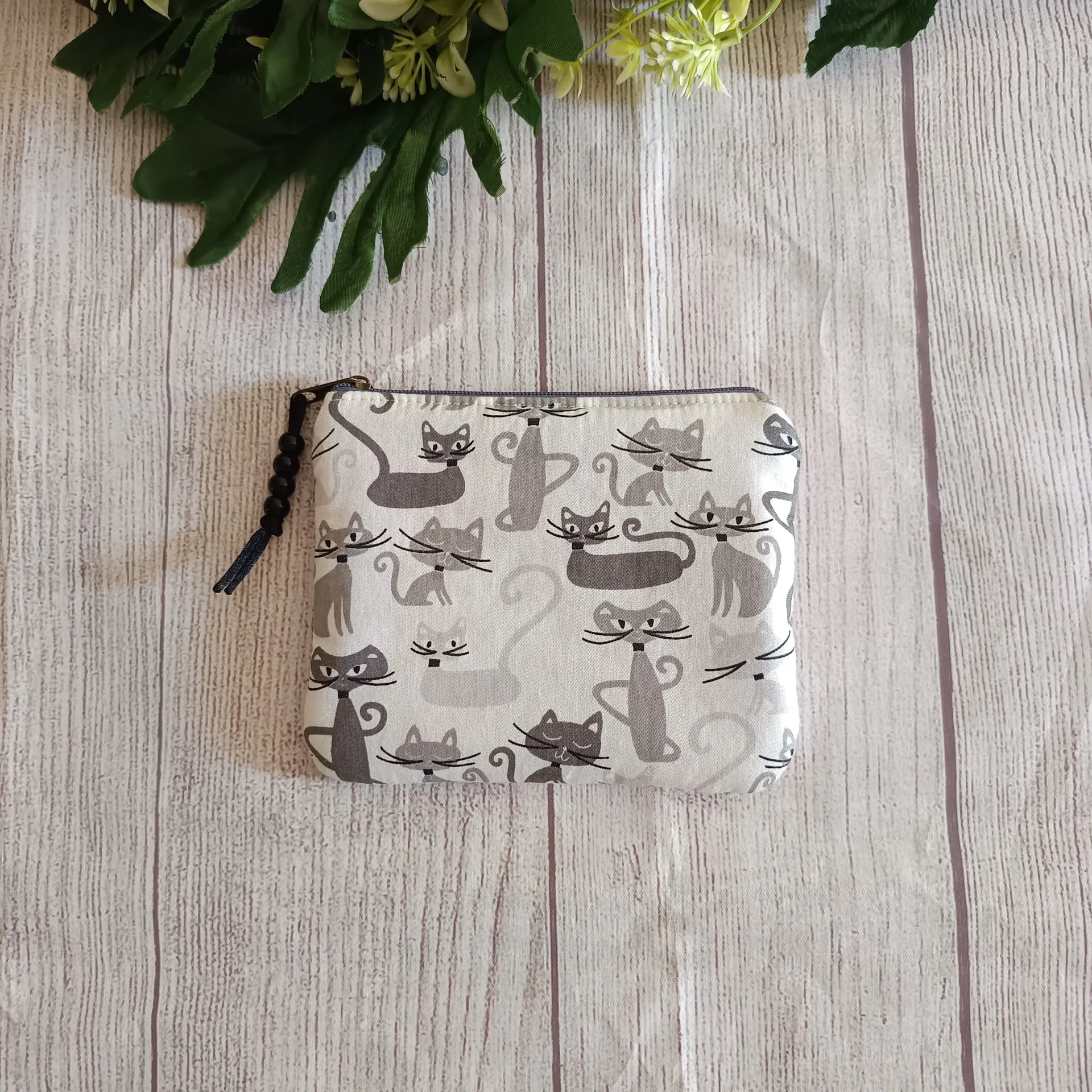 Monedero Mujer  de Tela Estampado Gatos