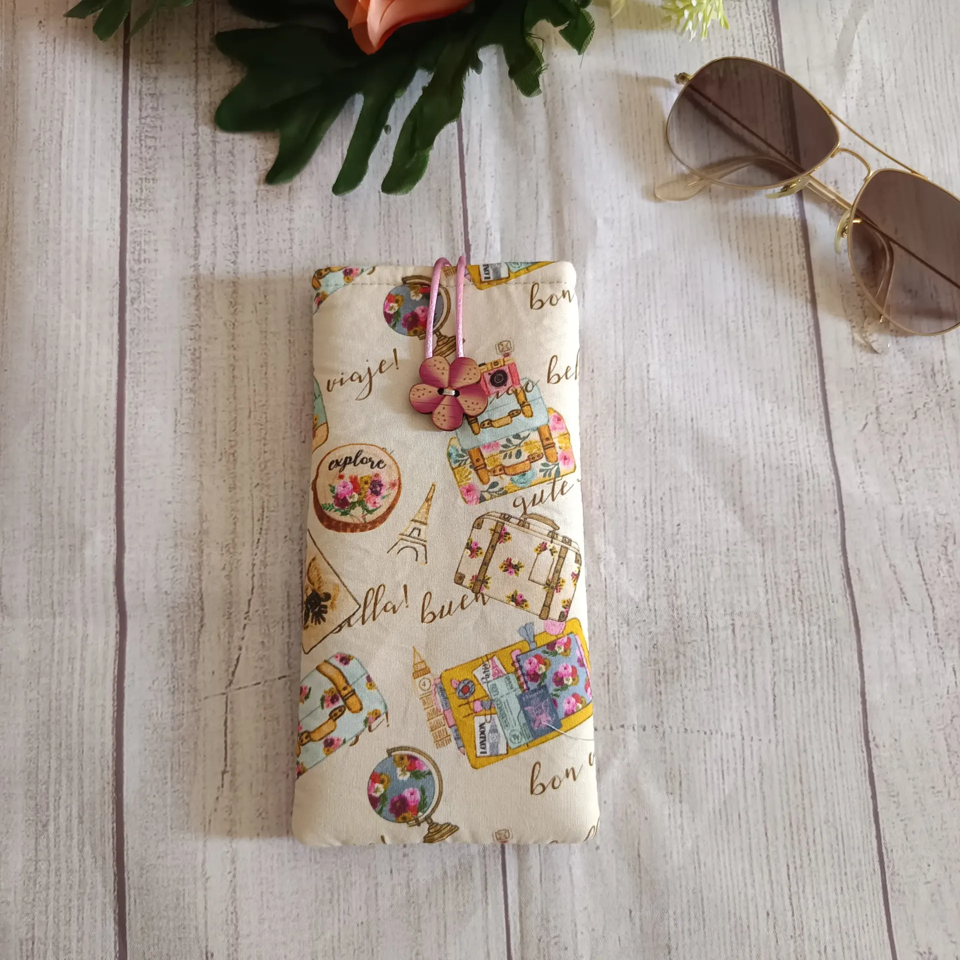 Funda Gafas Tela Viajes Hecha a Mano