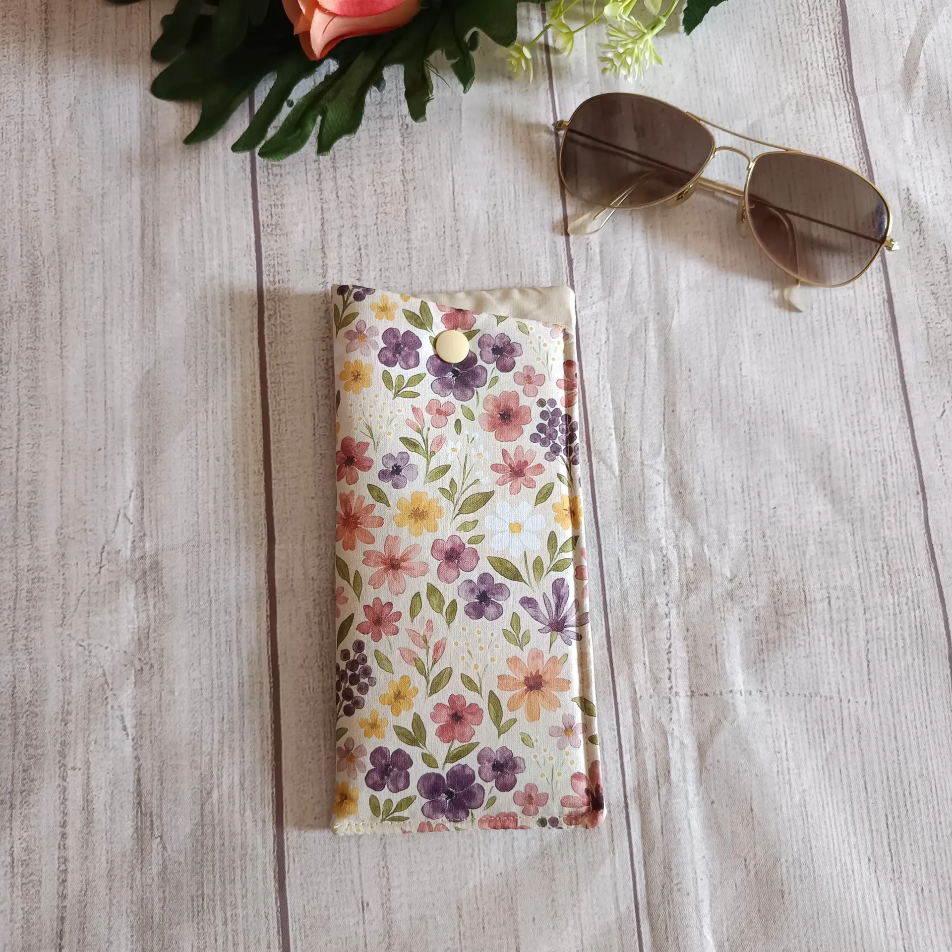 Funda Gafas Tela Flores Silvestres