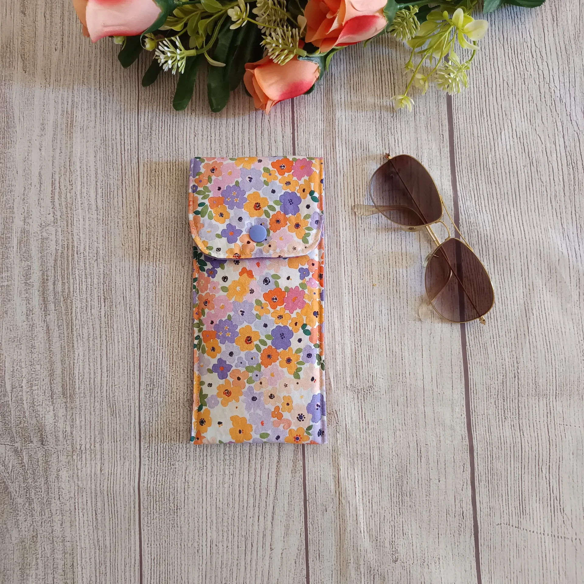 Funda de Gafas de Tela con Solapa Hecha a Mano