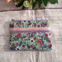 Monedero Tela Doble  Cremallera Flowers