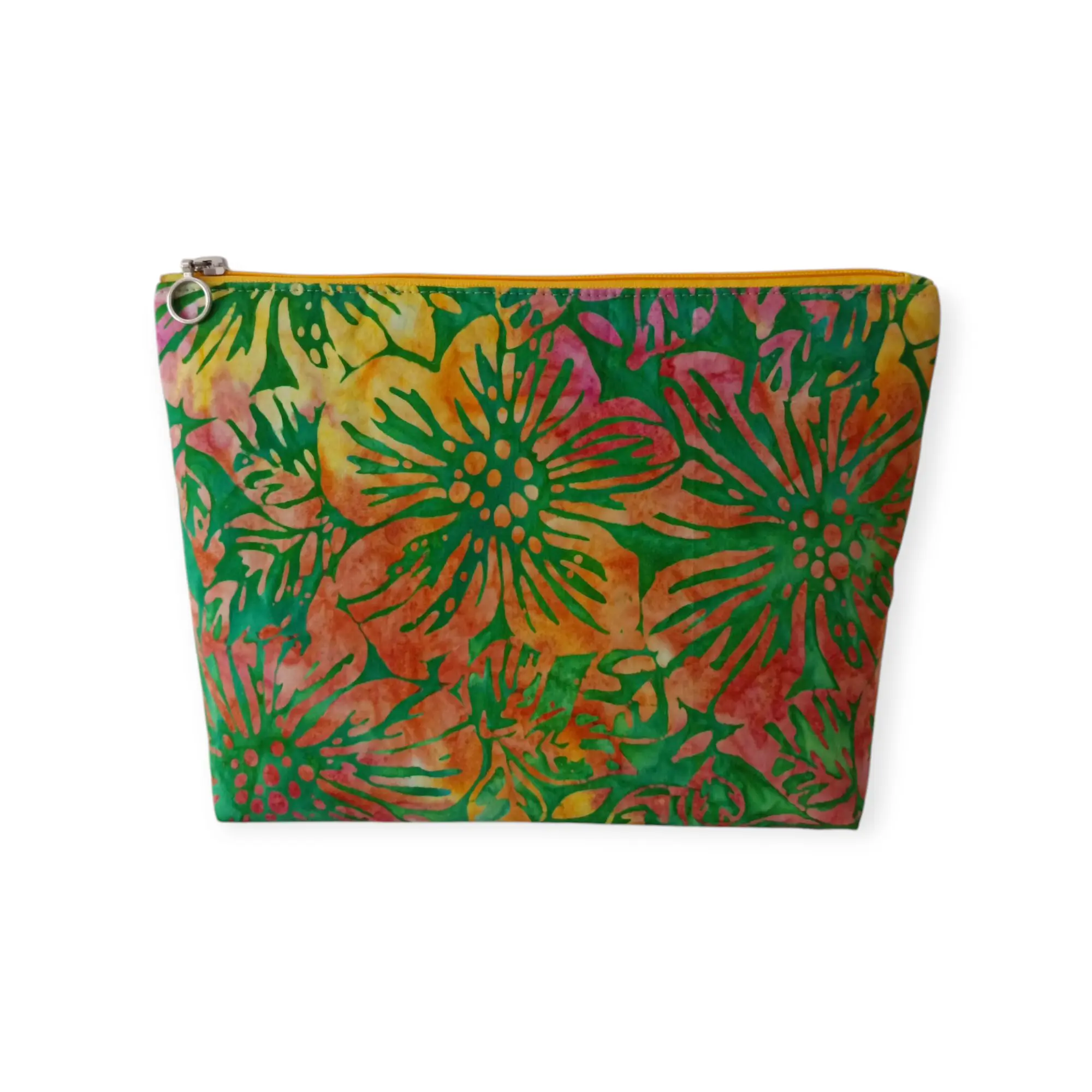 Neceser de viaje grande de  tela Batik hecho a mano