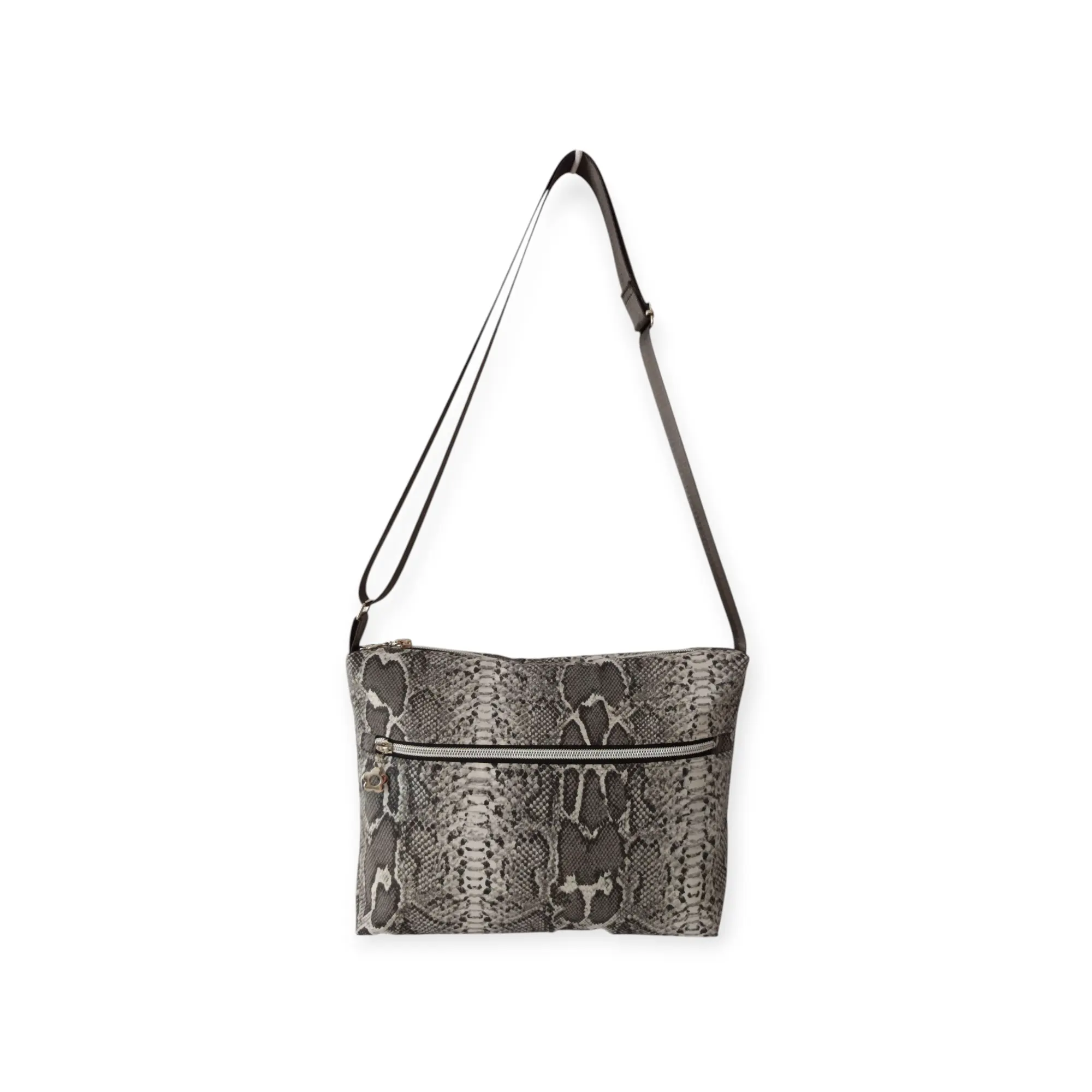 Bolso Bandolera Mujer Estampado Serpiente Gris
