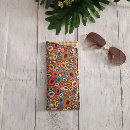 Funda para gafas con estampado geométrico multicolor