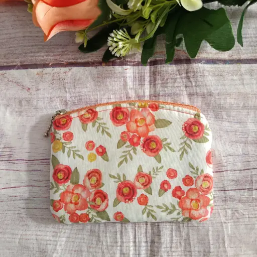 Monedero de tela hecho a mano |Estampado flores